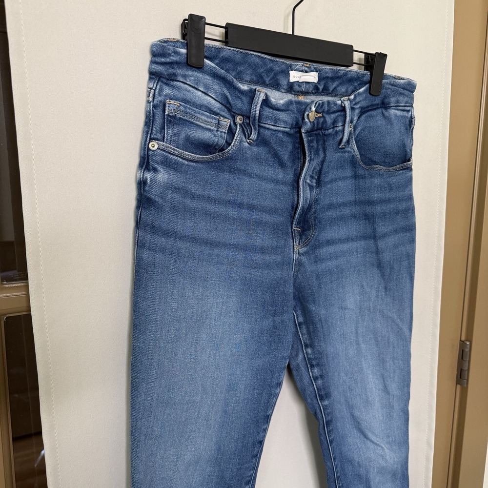 Good American Womens 12/31 Blue  Good Legs Jacked Step Hem Skinny Leg Jeans - Picture 2 of 11